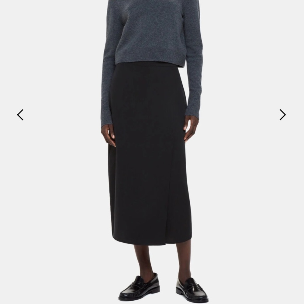 NWT Whistles Olivia Wrap Skirt Black Size 2